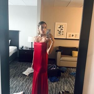 Shona Joy Strapless Red Dress